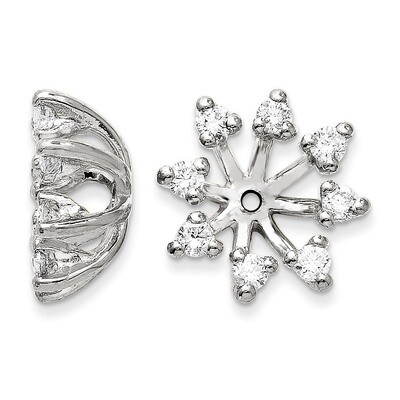 Earring Jacket 14k White Gold AA Quality Diamond XJ4WAA, MPN: XJ4WAA, 883957115733