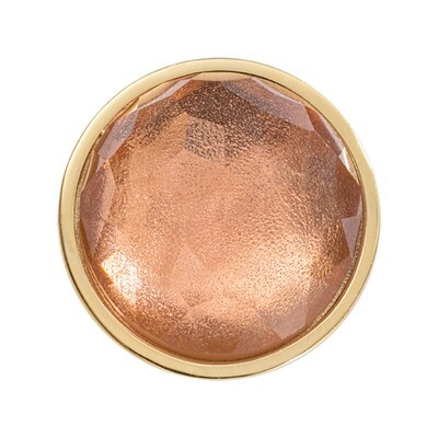 Nikki Lissoni Faceted Peach Brown Optical Glass Gold-Plated 23mm Coin C1542GS, MPN: C1542GS, 871881…