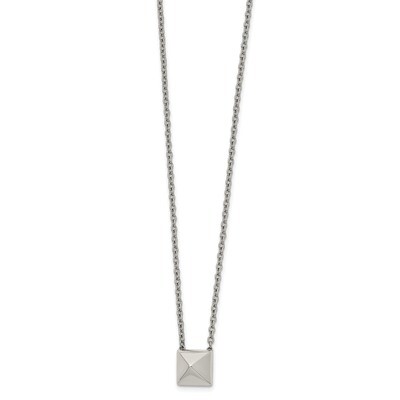 Stud 16 Inch with 2 Inch ext Necklace Stainless Steel Polished SRN2706-16 by Chisel, MPN: SRN2706-1…