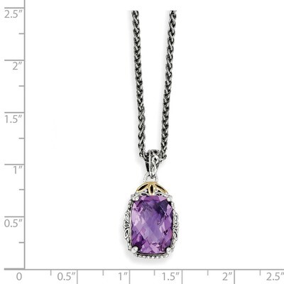 Amethyst Necklace Sterling Silver &amp; 14k Gold QTC685, MPN: QTC685, 883957367774