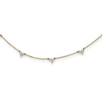 Diamond Vs/Si, D E F, Multi Station Necklace 14k Yellow Gold True Origin Lab Grown PM3746-100-YLD, …