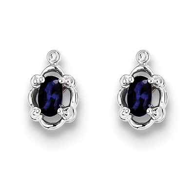 Sapphire &amp; Diamond September Earrings Sterling Silver QBE21SEP, MPN: QBE21SEP, 883957597225