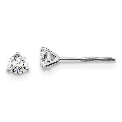 1/4Ctw Vs/Si, D E F, 3 Prong Screw Back Earrings 14k White Gold Lab Grown Diamond EM1017S-025-WLD, …