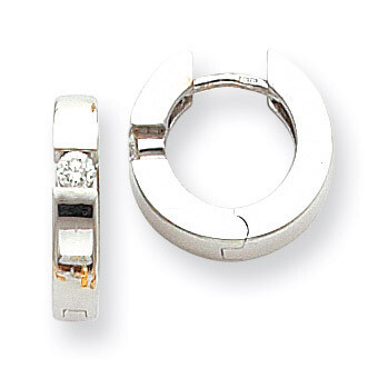 Diamond Hinged Hoop Earrings 14k White Gold XE218AA, MPN: XE218AA, 883957091822