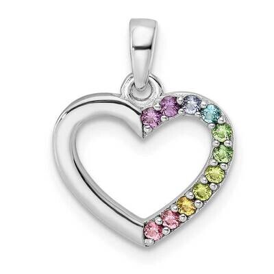 Nano Crystal Heart Pendant Sterling Silver Rhodium-Plated QP5495, MPN: QP5495,