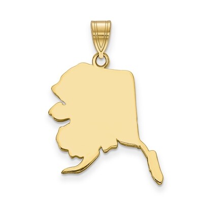 Alaska State Pendant Charm 14k Yellow Gold Engravable XNA707Y-AK, MPN: XNA707Y-AK, 886774753836