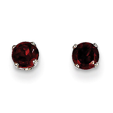 4mm Garnet Stud Earrings 14k White Gold XBE121, MPN: XBE121, 883957086422