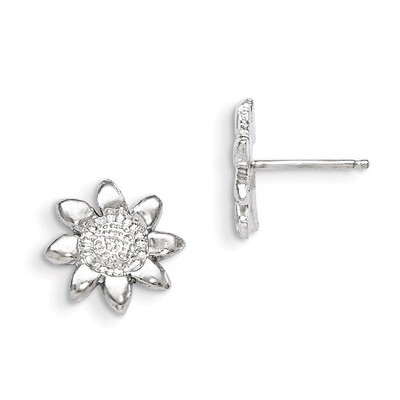 Flower Mini Earrings Sterling Silver QE119, MPN: QE119, 883957921815
