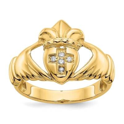 Aa Diamond Claddagh Ring 14k Gold RM5844-005-YA, MPN: RM5844-005-YA, 883957383576