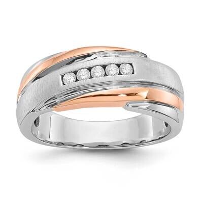 10k Gold Two-tone Polished &amp; Brushed Diamond Ring RDD2817G-0WRBB