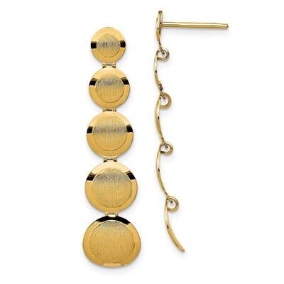 Leslie&#39;s Brushed Post Dangle Earrings 14k Gold Polished HB-LE1991, MPN: LE1991, 191101735653