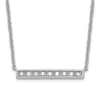 Sterling Silver Polished Diamond Bar Necklace PXD2737-SSS45