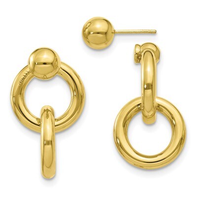 Leslie&#39;s Front &amp; Back Circle Dangle Post Earrings Sterling Silver Gold-tone HB-QLE1183, MPN: QLE118…
