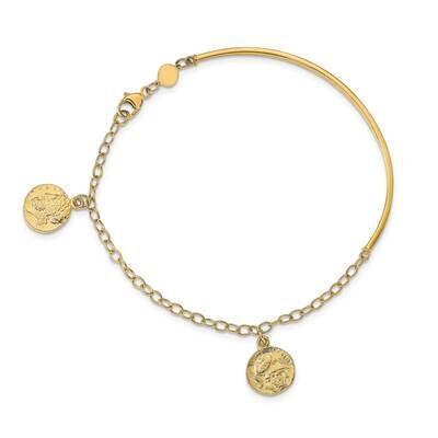 Leslie&#39;s Roman Coin Bangle Bracelet 14k Gold Polished HB-LF1349-7.5, MPN: LF1349-7.5, 191101744976