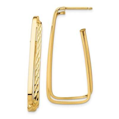Diamond-cut Fancy Post Earrings 14k Gold Polished  TF1627, MPN: TF1627, 191101983061