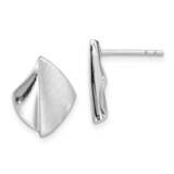 Polished &amp; Brushed Post Earrings Sterling Silver Rhodium-plated QE15170, MPN: QE15170, 883957919317