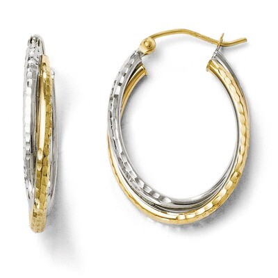 Leslie&#39;s Textured Hinged Hoop Earrings - 10k Gold Two-Tone HB-TA85, MPN: TA85, 883957025612