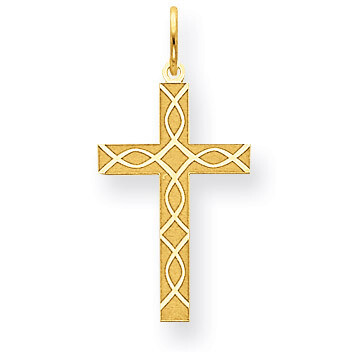 Laser Designed Cross Charm 14k Gold XR1199, MPN: XR1199, 883957421605