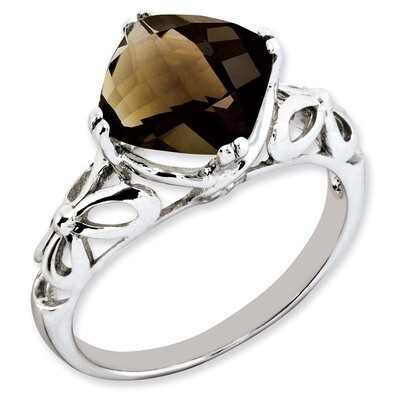 Smoky Quartz Ring Sterling Silver QR3193SQ, MPN: QR3193SQ, 886774191133