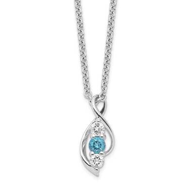 Survivor Collection Clear &amp; Blue Swarovski Topaz Legacy Necklace Sterling Silver SV202SSB-16, MPN: …