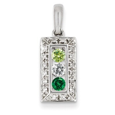 3 Birthstones Family Jewelry Diamond Semi-Set Pendant 14k White Gold XMPW46/3, MPN: XMPW46/3, 88395…