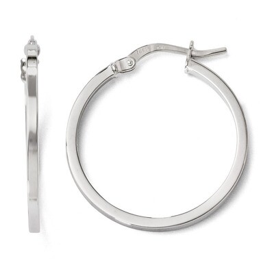 Leslie&#39;s Polished Hoop Earrings - 14k White Gold HB-LE592, MPN: LE592, 883957022161