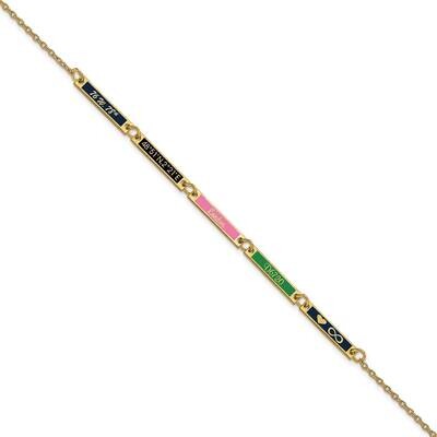 Epoxied 5 Station Bracelet 7 Inch 14k Gold Brushed XNA1183/5Y, MPN: XNA1183/5Y,