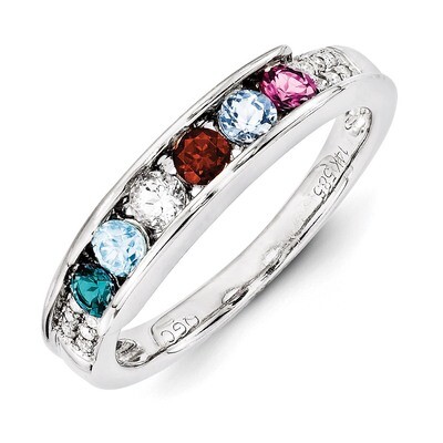 6 Birthstones Family Jewelry Diamond Semi-Set Ring 14k White Gold XMRW49/6, MPN: XMRW49/6, 88395747…