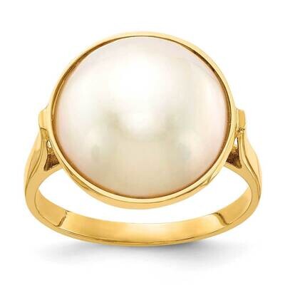 13-14mm Freshwater Cultured Mabe Pearl Ring 14k Gold Y13943PL, MPN: Y13943PL, 883957754642