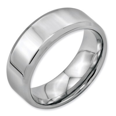 Beveled Edge 8mm Polished Band - Stainless Steel SR13 by Chisel, MPN: SR13, 883957742113