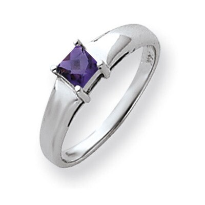 Amethyst Ring 14k white Gold 4mm Princess Cut Y4780AM, MPN: Y4780AM, 883957667065