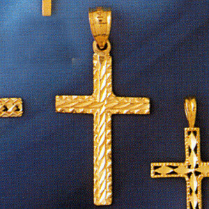 Dazzlers Jewelry Cross Pendant Necklace Charm Bracelet in Yellow, White or Rose Gold 8228, MPN: DZ-…