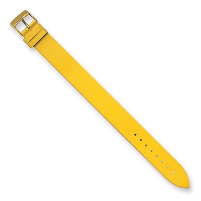 Moog Yellow Smooth Satin Finish Calf Leather Watch Band - Gold-plated, MPN: CS-05G,