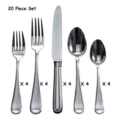 Ricci Ascot 20 Piece Flatware Set, MPN: 10209, 644907102094