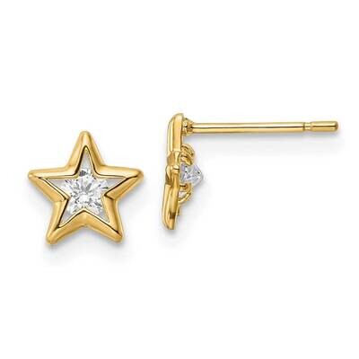 CZ Diamond Star Post Earrings 14k Gold YE2068, MPN: YE2068, 716838360079