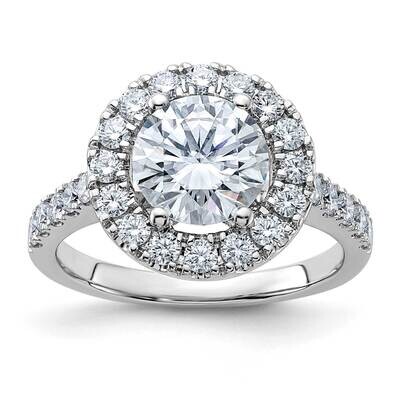 2 5/8ct. D E F Pure Light Round Halo Moissanite Engagement Ring 14k White Gold RM4452E-275-WMP, MPN…