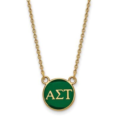 Alpha Sigma Tau Extra Small Enameled Pendant with 18 Inch Chain Gold-plated Silver GP029ALS-18, MPN…