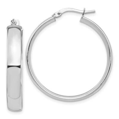 5mm Hoop Earrings 14k White Gold High Polished TF1403W, MPN: TF1403W, 191101987175