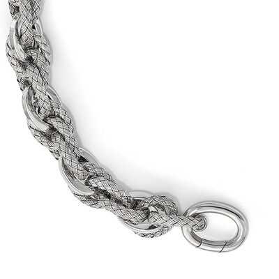 Leslie&#39;s Textured Bracelet 7.5 Inch Sterling Silver Polished HB-QLF681-7.5, MPN: QLF681-7.5, 191101…