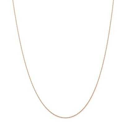 16 Inch 0.5 mm Cable Rope Chain Carded 14k Rose Gold 5RR-16, MPN: 5RR-16, 883957761220