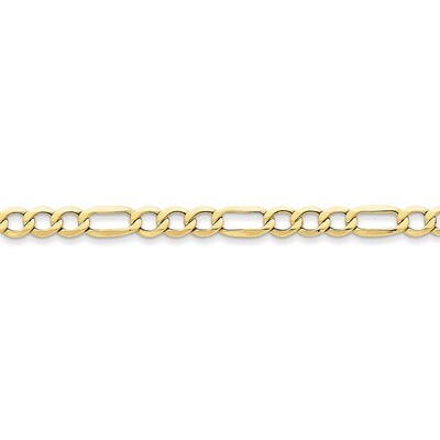 6.6mm Semi-Solid Figaro Chain 24 Inch 10k Gold 10BC96-24, MPN: 10BC96-24, 886774536361