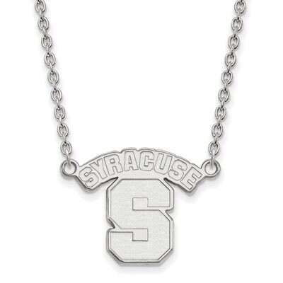 Syracuse University Large Pendant with Chain Necklace 10k White Gold 1W014SYU-18, MPN: 1W014SYU-18,…