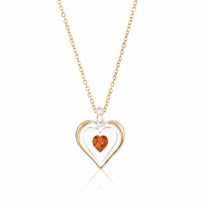 November Gold Trim Swarovski Birthstone Heart 18 inch Necklace GM9410, MPN: GM9410, 708873026539