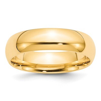 6mm Standard Comfort Fit Band 14k Yellow Gold CF060 Engravable, MPN: CF060, 886774475165