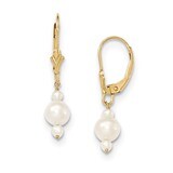 3-3.5mm &amp; 5-5.5mm Triple Cultured PEarringsl Leverback Dangle Earrings 14k Gold XF436E, MPN: XF436E…