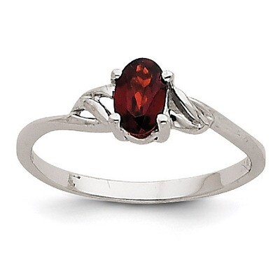 Garnet Birthstone Ring 14k White Gold XBR142, MPN: XBR142, 883957444673