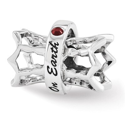 Swarovski Elements Peace Spinner Bead - Sterling Silver QRS3362, MPN: QRS3362, 886774964454