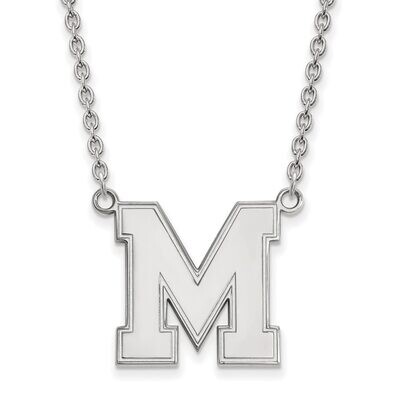 Univeristy of Memphis Large Pendant with Chain Necklace 10k White Gold 1W039UMP-18, MPN: 1W039UMP-1…
