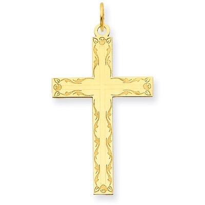 Laser Designed Cross Pendant 14k Gold XR1010, MPN: XR1010, 886774130996