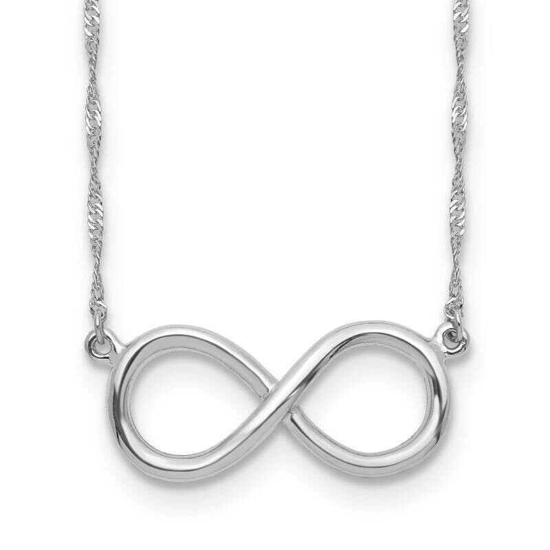 Polished Infinity Necklace 14k White Gold SF2652-16.75